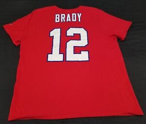 New England Patriots Shirt Mens XXL Red Tom Brady #12 Nike Red Football NFL
