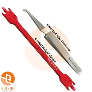 Dental Reverse Action Tweezers Bracket Positioning Gauge Orthodontic Instruments - Imagen 1 de 3