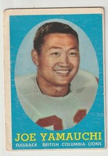 1958 Topps CFL Joe Yamauchi Card #81 BC Lions Eastern Washington