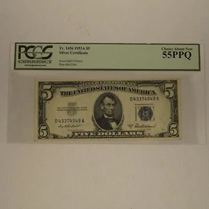 Series 1953A $5 Silver Certificate (Fr.1656) PCGS 55PPQ- Free Shipping USA - Picture 1 of 3