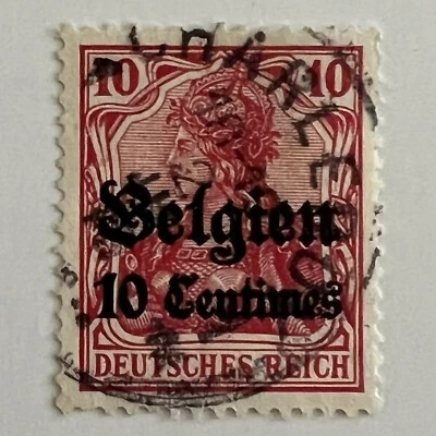 SELLO 10C OCUPACIÓN ALEMANA BELGA 1914 #N3 CON CHARLEROI SON SOTN CANCELAR Foto 1 de 3