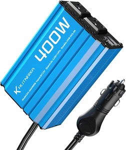 400W 12V DC to 110V AC Power Inverter with 2 USB Ports and Cigarette Lighter - Picture 1 of 12