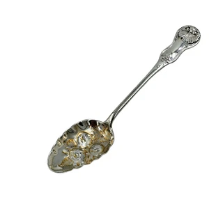 Georgian Silver Scottish Berry Spoon Rare Pattern Solid Sterling 1830 (2203/9KNY - Picture 1 of 7