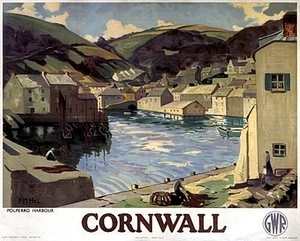 Cornwall Polperro Harbour large steel sign 400mm x 300mm (og) - Picture 1 of 1