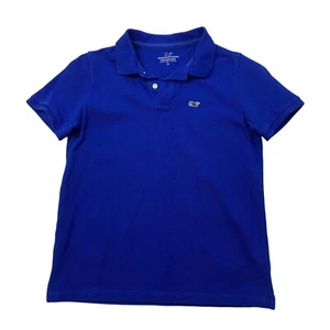 Vineyard Vines Shirt Boys S Small Blue Heritage Pique 2 Button Placket Golf Polo - Picture 1 of 6
