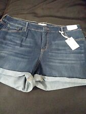 Jessica Simpson Forever Shorts Size 22W Roll Cuff Dark Blue Rogue