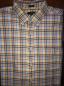 Men's J. Crew Long Sleeve Plaid Button Front Shirt Size 17 17 1/2 XL - Picture 1 of 2