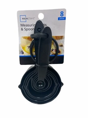 MAINSTAYS BLACK NYLON MEASURING CUP & SPOON SET, 8 PIECE - Image 1 of 2