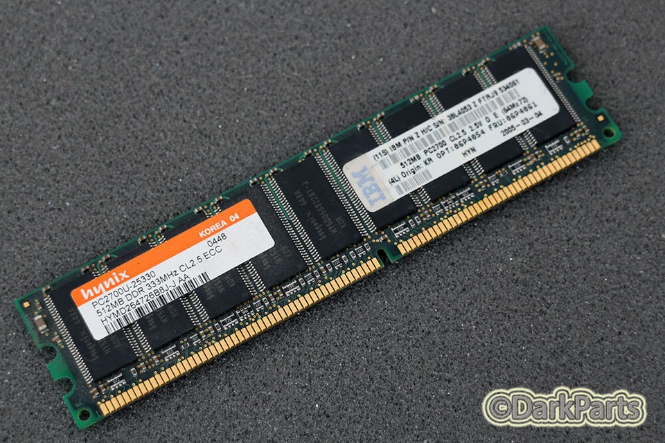 Hynix HYMD264726B8J-J PC2700U-25330 512MB Memory RAM - Image 1 of 1