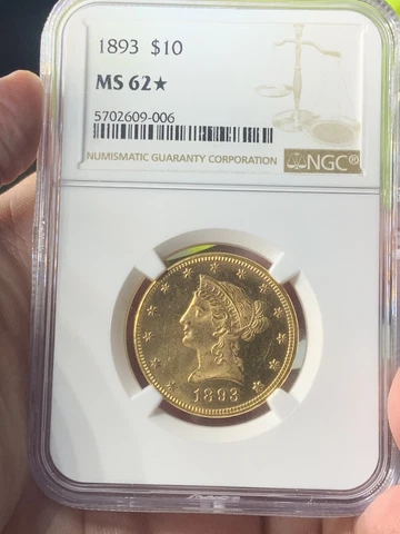 1893 $10 Liberty NGC MS 62 Star 🤩⭐️ Cover