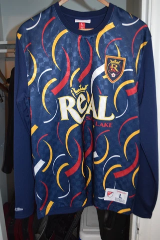 Real Salt Lake Mitchell & Ness EUC Long Slv Jersey Large M/L Medium MLS Soccer Cover