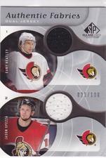 2005-06 SP Game Used Authentic Fabrics Dual #DJ Dany Heatley/Jason Spezza 21/100