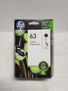 HP63 2-pack Black/Tri-color Original Ink Cartridges EXPIRED Jun 2022 - Picture 1 of 5