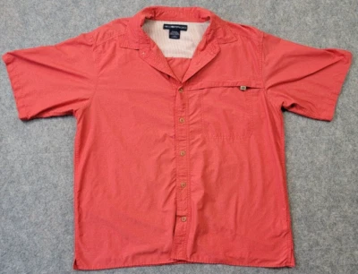 Exofficio Shirt Mens Large Orange Red Short Sleeve Button Up Outdoor Camping - Image 1 of 4