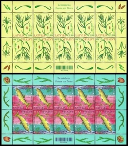 Latvia 2024 (07) Europa - Underwater flora and fauna - Fish - Trout (sheets) - Picture 1 of 3
