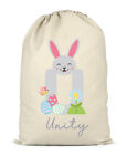 Personalised Easter Bunny Eggs Initial U and Name Sack Gift Bag XL for Presents