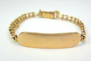 STUNNING 18K YELLOW GOLD FANCY LINK ID BRACELET  (6-1/4"-6-1/2")    11.1G - Picture 1 of 7