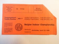 Belgian Indoor Championship - 10/03/1983 - Tennis Ticket - Brussels 