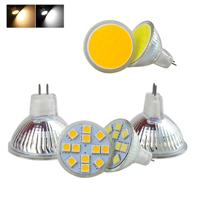 MR11 GU4 LED Spotlight Bulbs 12V 24V COB SMD 3W Replace 30W Halogen White Lamps - Image 1 of 4