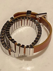 Michael Kors Armband braun silberfarben Wickelleder  - Bild 1 von 8