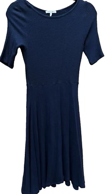 womens dress size medium navy Three Dots Blue Casual stretchy flowy knit sweater - Image 1 of 4