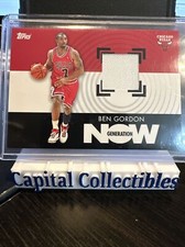 2007 Topps Generation Now Game Or Event Used Relic Card Ben Gordon GNR-BG