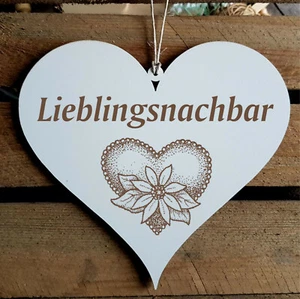 Schild Herz Lieblingsnachbar Lieblingsnachbarin Holzschild Geschenk Dekoherz 🎁 - Bild 1 von 3