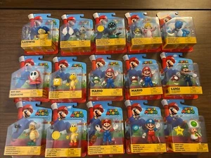 Jakks Pacific Super Mario Action Figure Lot Of 15, Yoshi, Luigi, Toad, Peach New - Picture 1 of 7