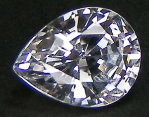 2.07CT. EXCELLENT QUALITY CUT PEAR 8.9x7 MM. WHITE SAPPHIRE LAB CORUNDUM - Picture 1 of 3