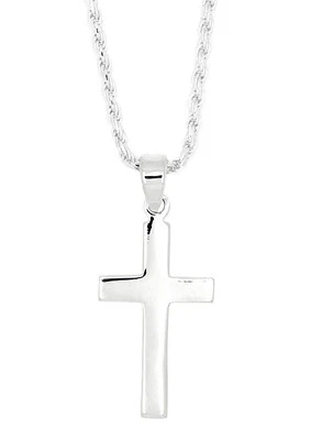 Sterling Silver 1" Plain Cross Necklace - Image 1 of 3