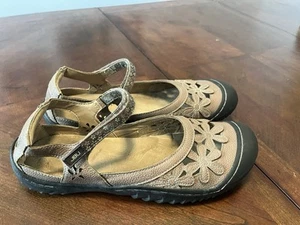 Jambu JSPORT flache hellbraune Mary Janes Damen-Ledersandale Größe 11 Freizeit Walk - Bild 1 von 9