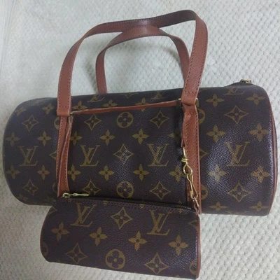 Bolso de Mano Louis Vuitton Monograma Papillon con Bolsa Vintage Cuero Marrón Usado Foto 1 de 4