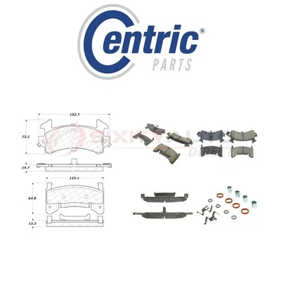 Centric Semi Metallic Brake Pads w Shim for 1983-1991 GMC S15 Jimmy 1.9L wr Foto 1 de 4