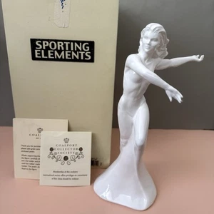 Coalport Sporting Elements "The Winning Aim" weiß 12" Figur mit Box - Bild 1 von 11