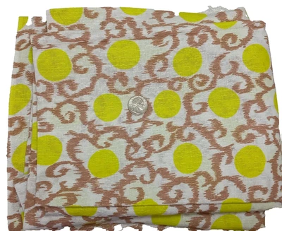 Almohadas de tela de tapicería de algodón retro tejidas transparentes de mediados de siglo de colección años 60 ~ 3 yardas Foto 1 de 4