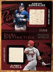 Albert Pujols/Adrian Gonzalez /99 2009 Topps Unique Dual Distinction Relic DDRGP - Picture 1 of 2