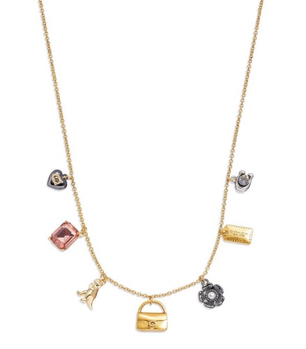 Nuovo con etichetta! Collana con ciondolo COACH Signature Tabby