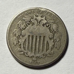1867 shield nickel - Picture 1 of 2