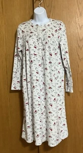 MUJER Talla S (4-6) "ARIA" BLANCO Y ROJO CARDENAL MANGA LARGA ACOGEDOR CAMISÓN TERCIOPELO - Imagen 1 de 8