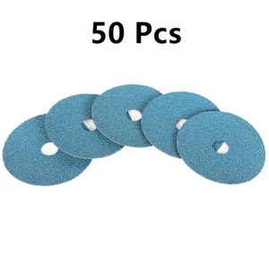 50 Pack 36 Grit 4.5Inch x7/8Inch Zirconia Resin Fiber Sanding & Grinding Discs - Picture 1 of 18