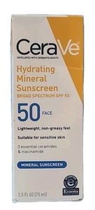 CeraVe 100% Mineral Sunscreen SPF 50 | Face With ZINC OXIDE & TITANIUM • 06/26 - Picture 1 of 9