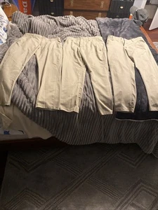 YL Under Armour Kaki Pants 4 Pairs" - Picture 1 of 7