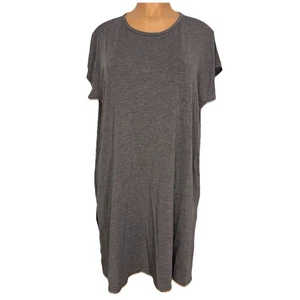 Eileen Fisher grau Stretch Tunika Shirt Kleid Damen Größe M Freizeit tiefe Schlitze - Bild 1 von 17