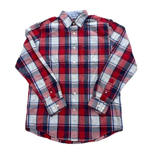 Tommy Hilfiger Herren Gr. Small rot kariert Button Down Langarm Classic Fit Hemd - Bild 1 von 9