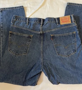 Jeans Levis 550 Para Hombre 40x32 Azul Recto Calce Relajado Denim Lavado Oscuro Usados en Excelente Condición - Imagen 1 de 9