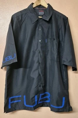 FUBU Shirt Blue Technical Graphic Oversize Hip Hop Rap Vintage New Size Medium - Image 1 of 4