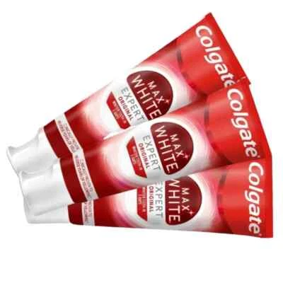 3 x Colgate Max White Expert White Toothpaste Tube 75ml - Image 1 of 2