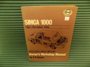 Simca 1000 Haynes Workshop Manual - Picture 1 of 2