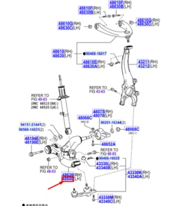 LEXUS IS MK3 Front Left Lower Control Arm 4864053040 NEW GENUINE - Picture 1 of 2