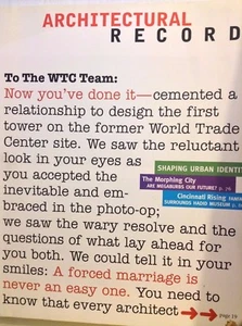 Architectural Record Magazine To The WTC Team August 2003 101817nonrh - Picture 1 of 1